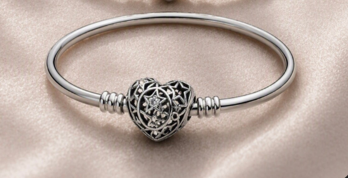 Pandora Celestial Heart Bangle Bracelet 21