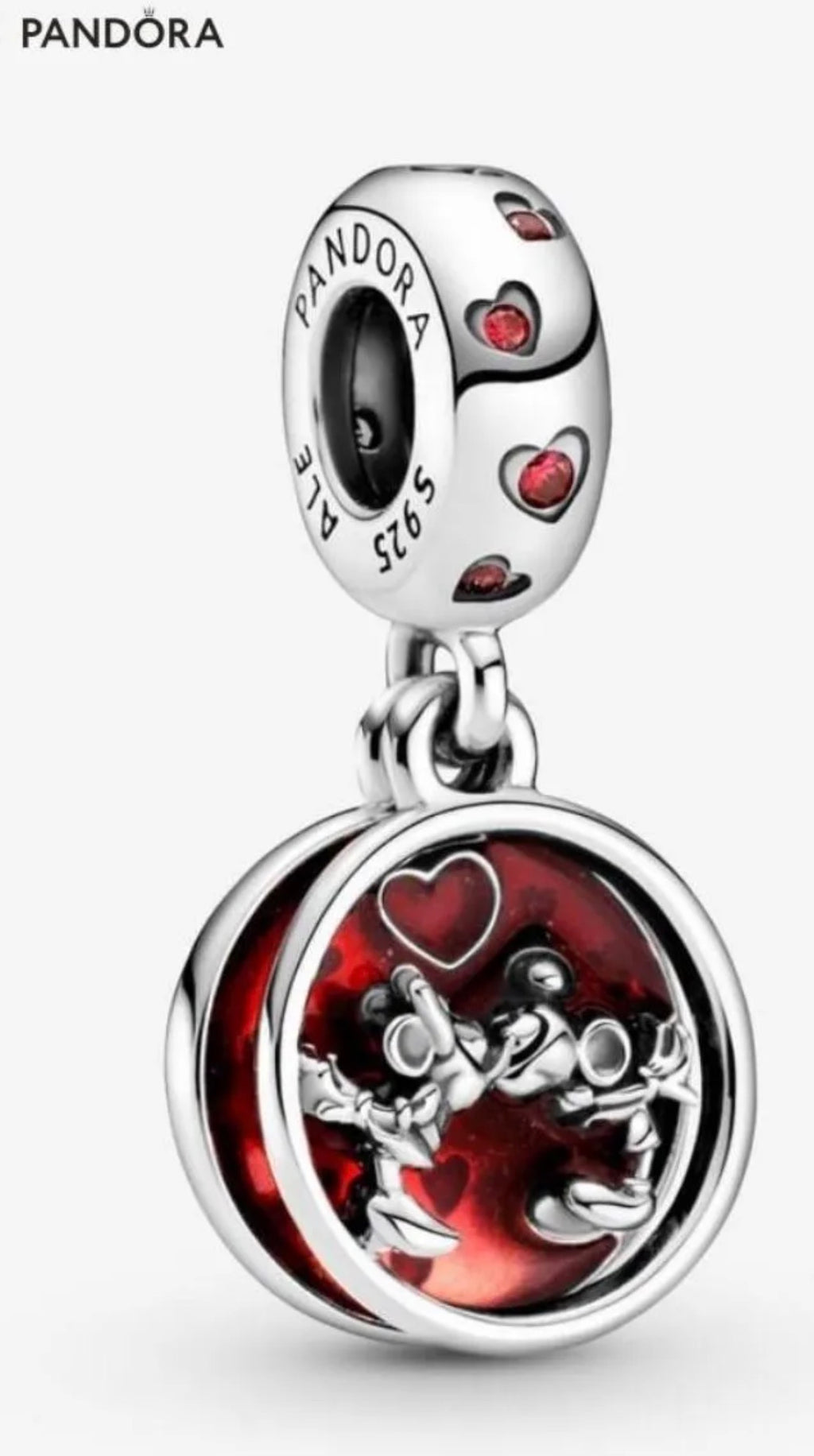 Pandora Disney Mickey Mouse & Minnie Mouse Love and Kisses Dangle Charm