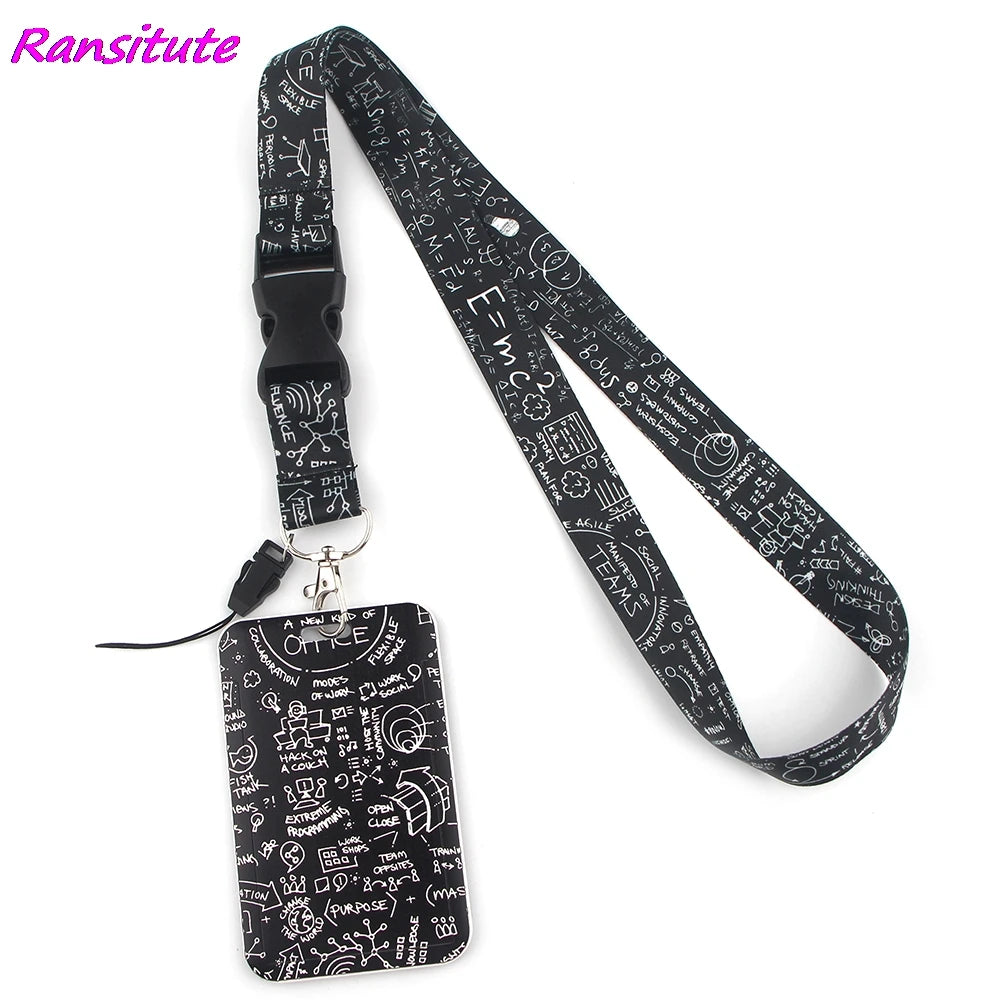 Ransitute R1593 Equation Music Fashion Buckle Lanyard Bus ID Name Work