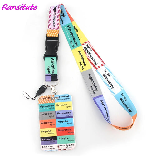 Ransitute R1593 Equation Music Fashion Buckle Lanyard Bus ID Name Work