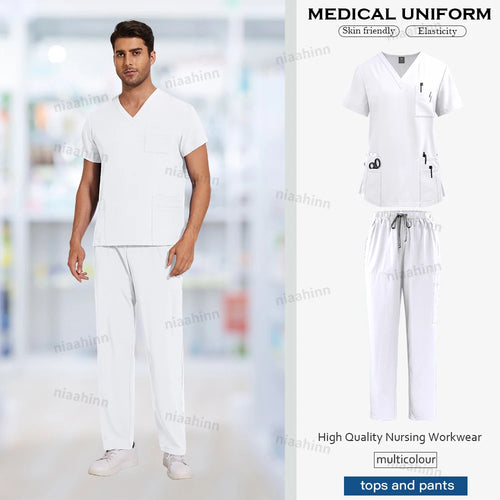 Nursing Scrubs Set  Anti-Wrinkle Medical Surgical Gown Wholesale