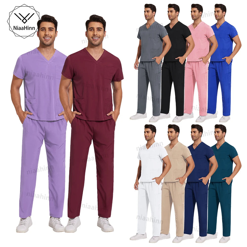 Nursing Scrubs Set  Anti-Wrinkle Medical Surgical Gown Wholesale