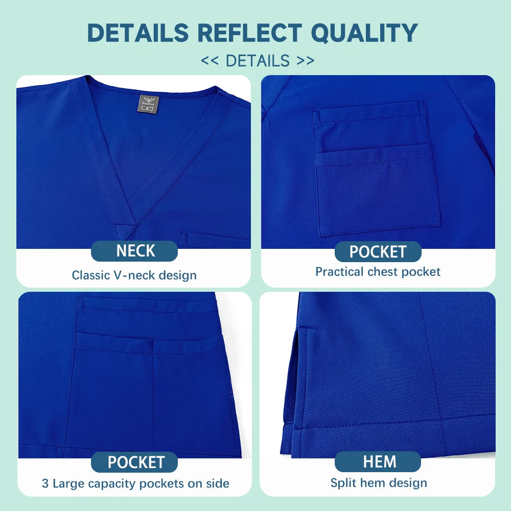 Unisex Medical Uniforms Men Women Nursing Clothes Lab Beauty Costume
