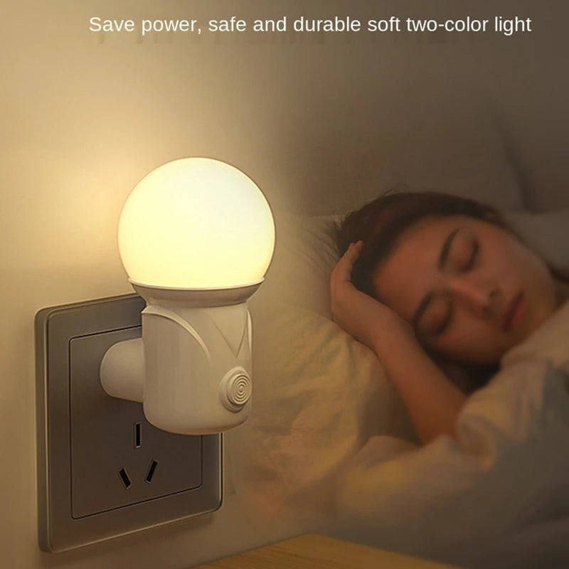LED Night Lights EU/US Plug 2-color Dimmering Lamp Eye Protection Baby