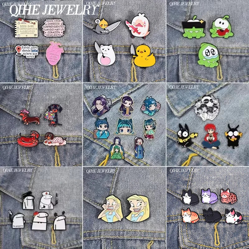 2-8pcs/set Japanese Anime Novel Maomao Enamel Pin Comedy Ugly Women