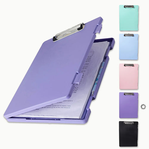 Portable A4 Nursing Clip File Plastic File Box Clipboard with Storage