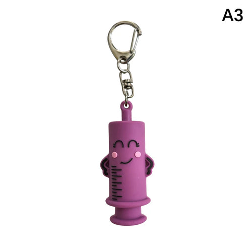 PVC Ampoule Bottle Opener Keychain Syringe-Shaped Cutter Nurse Doctor