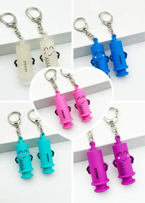 PVC Ampoule Bottle Opener Keychain Syringe-Shaped Cutter Nurse Doctor