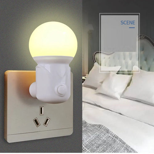 LED Night Lights EU/US Plug 2-color Dimmering Lamp Eye Protection Baby