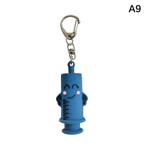 PVC Ampoule Bottle Opener Keychain Syringe-Shaped Cutter Nurse Doctor
