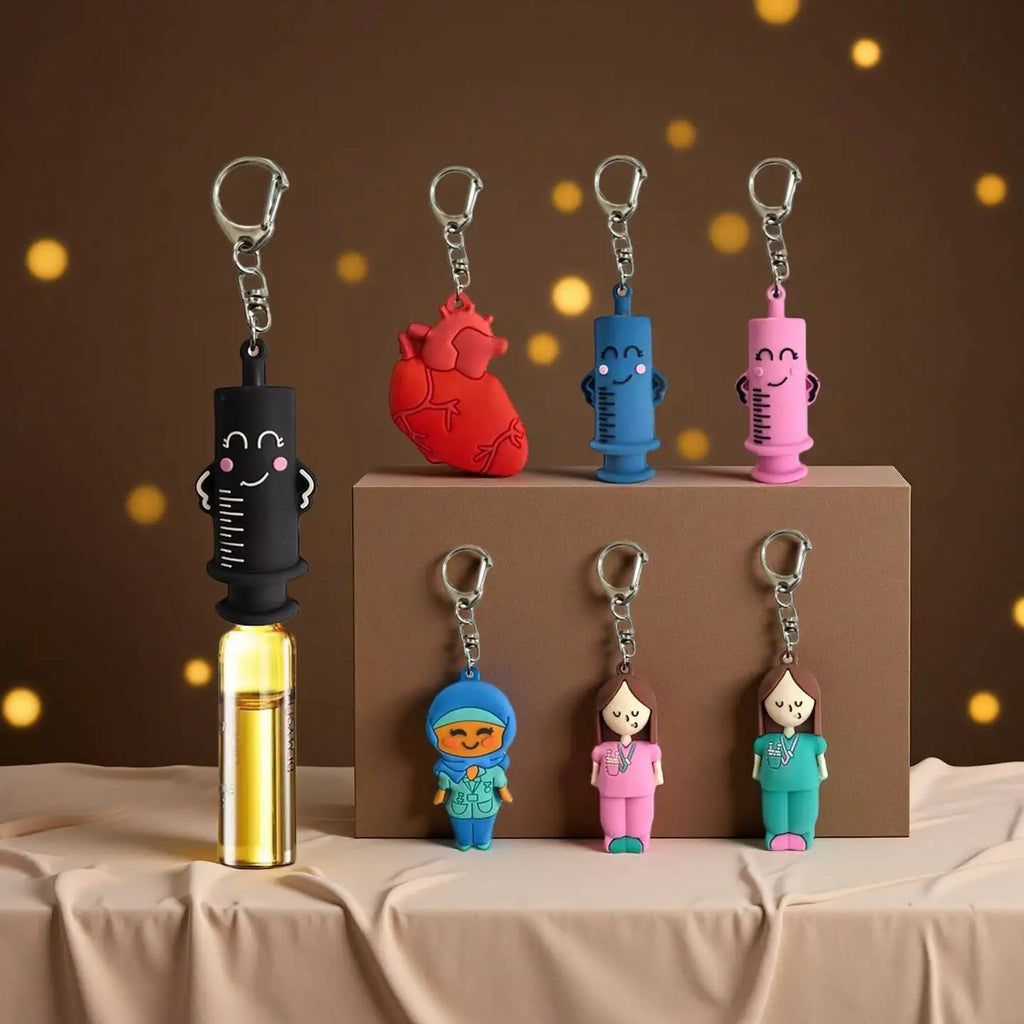 PVC Ampoule Bottle Opener Keychain Syringe-Shaped Cutter Nurse Doctor