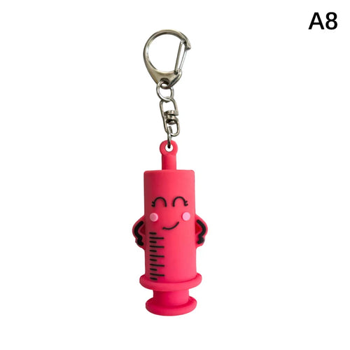 PVC Ampoule Bottle Opener Keychain Syringe-Shaped Cutter Nurse Doctor