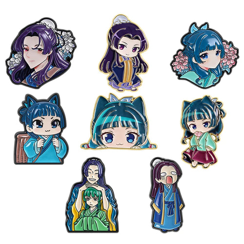 2-8pcs/set Japanese Anime Novel Maomao Enamel Pin Comedy Ugly Women