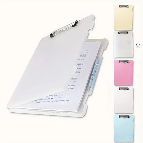 Portable A4 Nursing Clip File Plastic File Box Clipboard with Storage