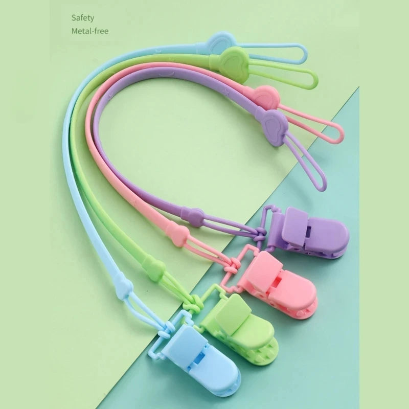 Silicone Chain Fastened Strap for Baby Pacifier Teething Clip Newborn