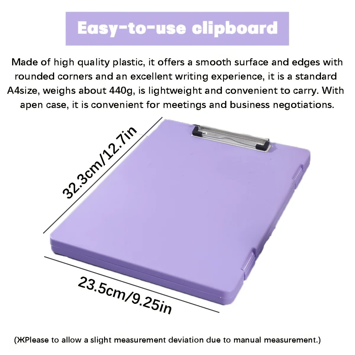 Portable A4 Nursing Clip File Plastic File Box Clipboard with Storage