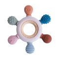 1pc Food Grade Baby Silicone Teether Rudder Shape Wooden Ring Teething