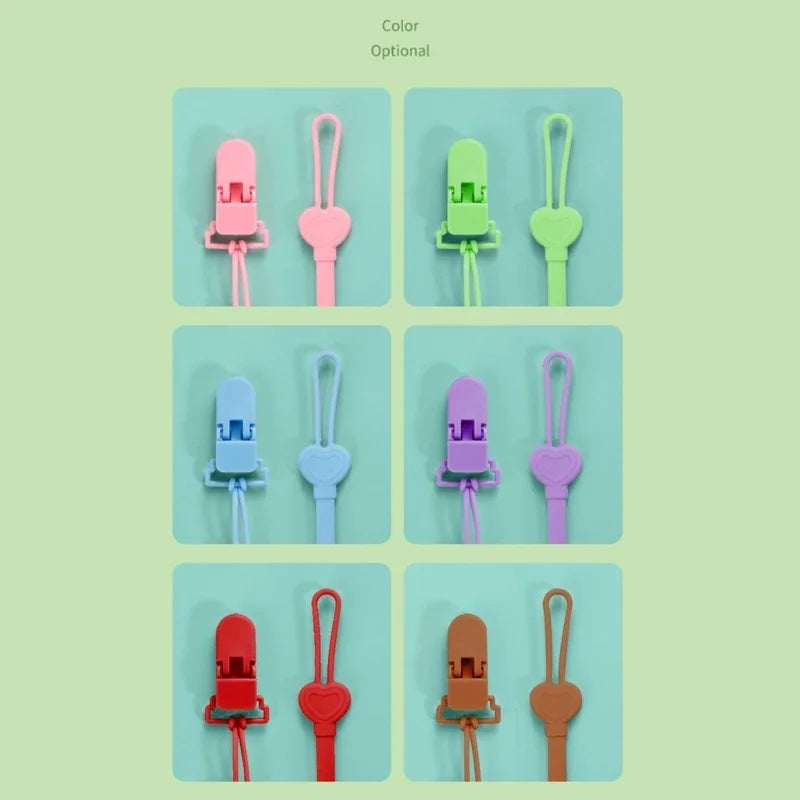 Silicone Chain Fastened Strap for Baby Pacifier Teething Clip Newborn