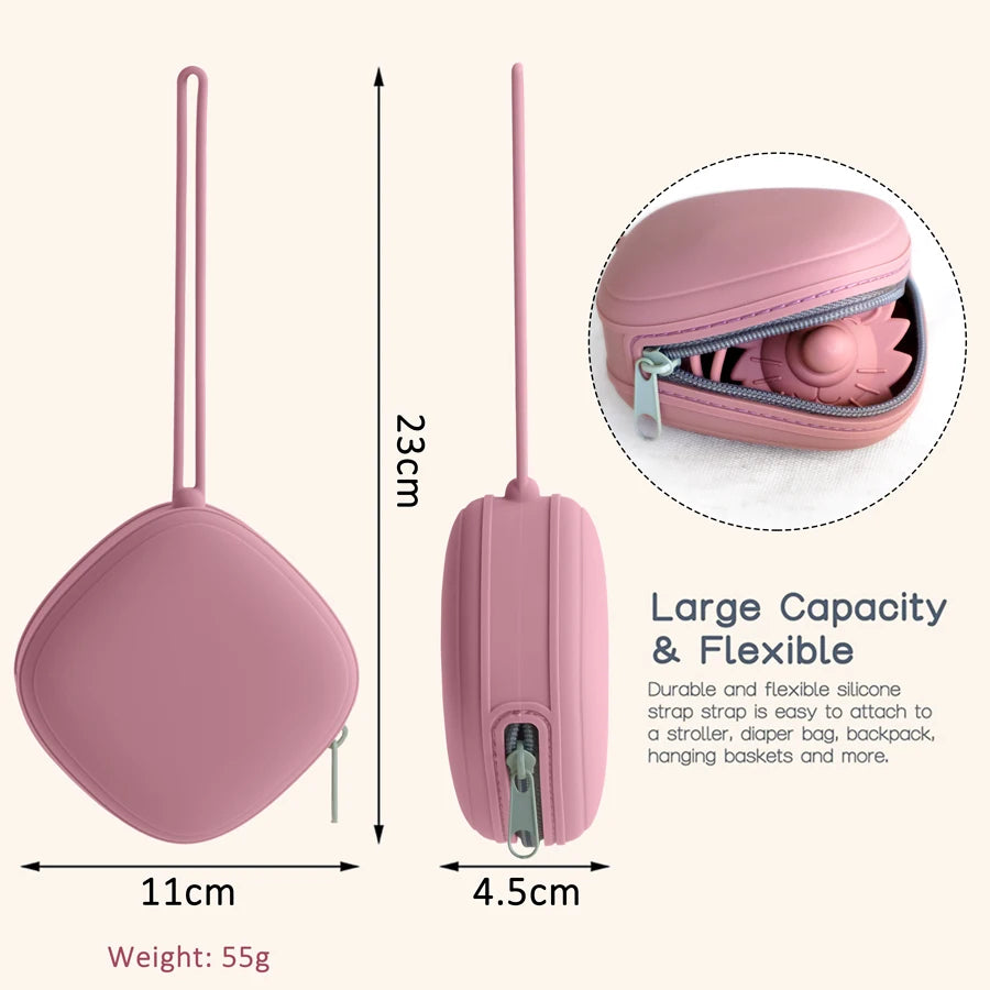 Baby Pacifier Holder Zipper Pacifier Box Baby Portable Soother
