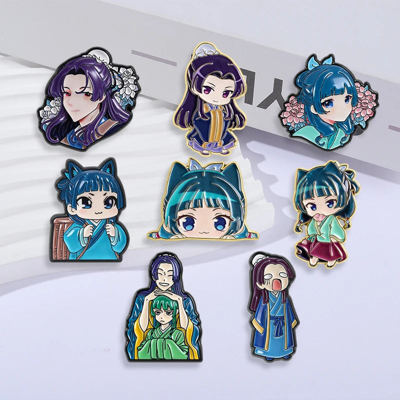2-8pcs/set Japanese Anime Novel Maomao Enamel Pin Comedy Ugly Women