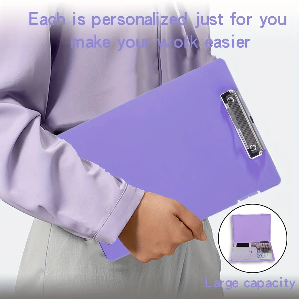 Portable A4 Nursing Clip File Plastic File Box Clipboard with Storage