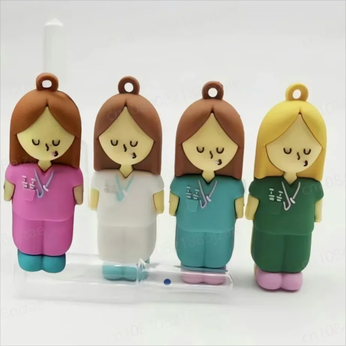 PVC Ampoule Bottle Opener Keychain Syringe-Shaped Cutter Nurse Doctor