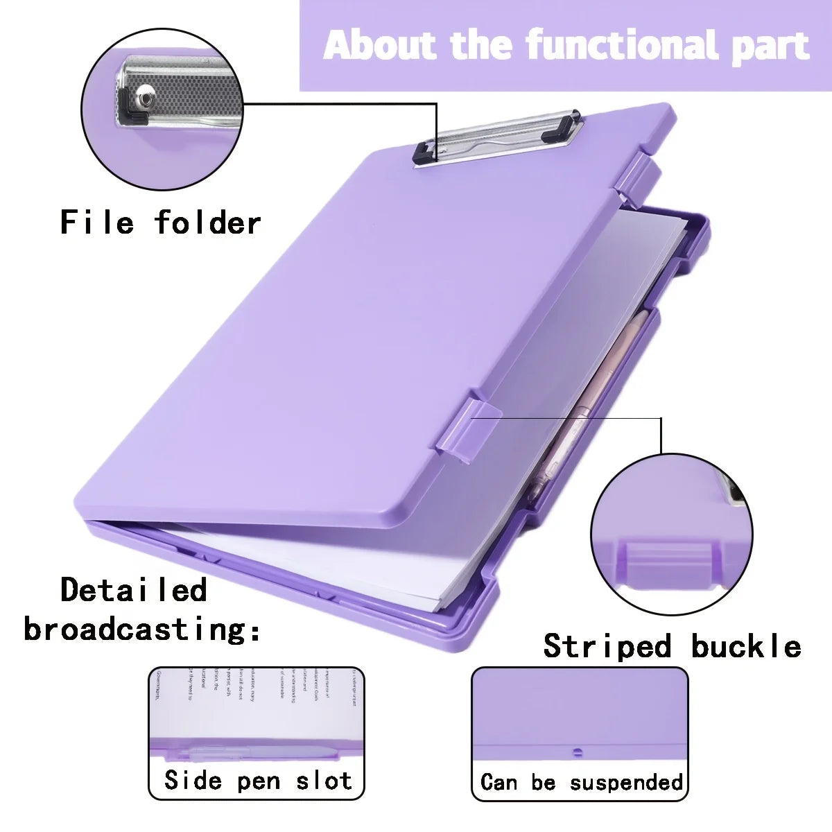 Portable A4 Nursing Clip File Plastic File Box Clipboard with Storage
