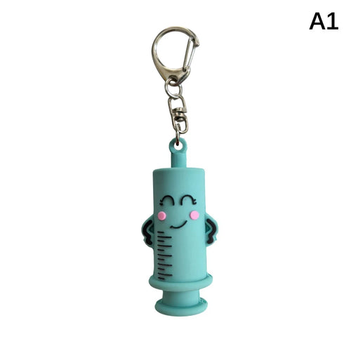 PVC Ampoule Bottle Opener Keychain Syringe-Shaped Cutter Nurse Doctor