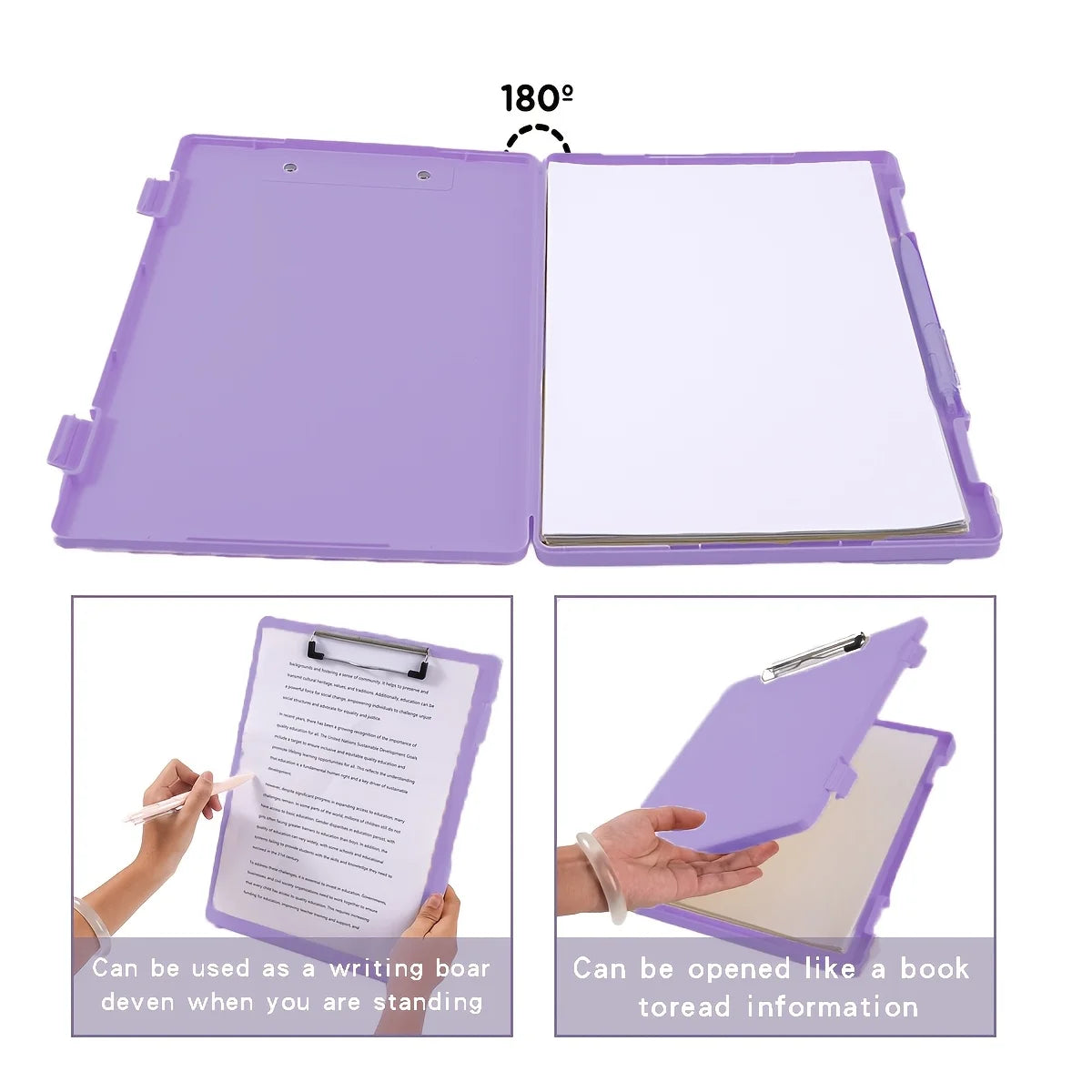 Portable A4 Nursing Clip File Plastic File Box Clipboard with Storage