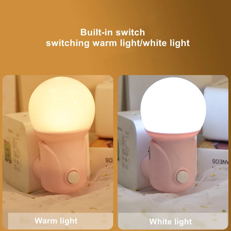 LED Night Lights EU/US Plug 2-color Dimmering Lamp Eye Protection Baby
