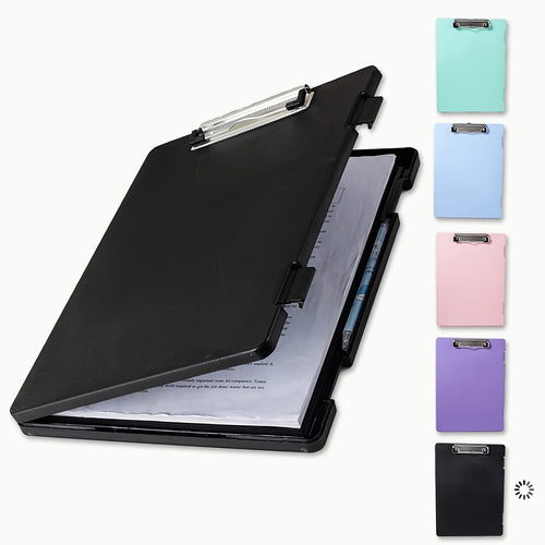 Portable A4 Nursing Clip File Plastic File Box Clipboard with Storage