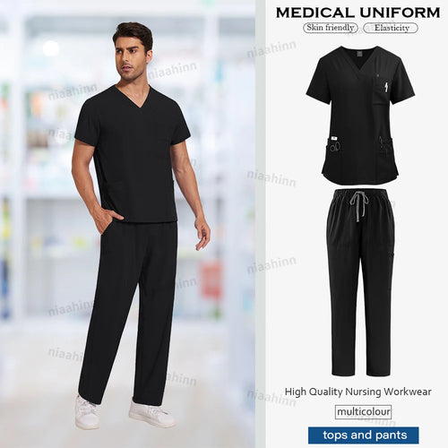 Nursing Scrubs Set  Anti-Wrinkle Medical Surgical Gown Wholesale