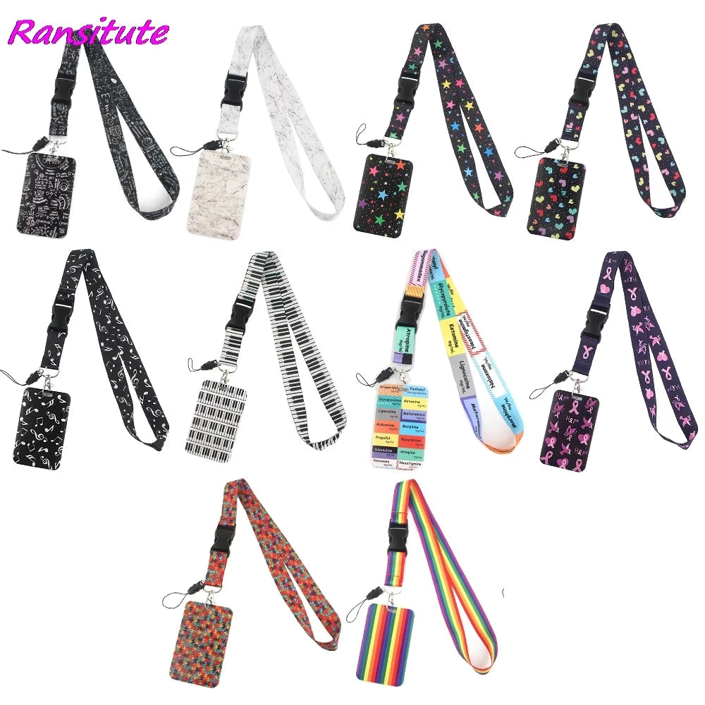 Ransitute R1593 Equation Music Fashion Buckle Lanyard Bus ID Name Work