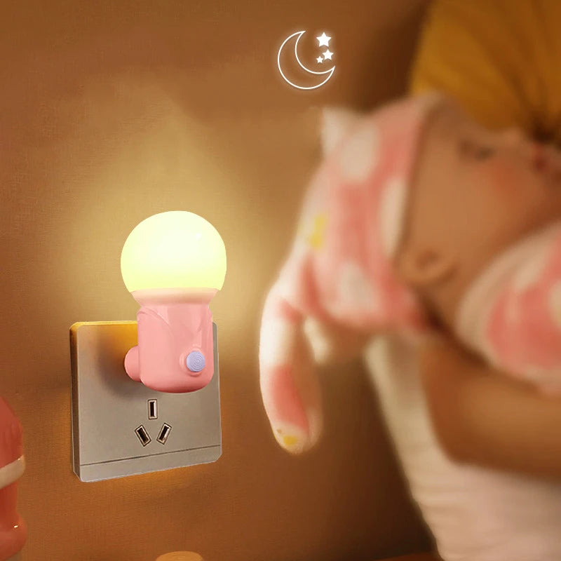 LED Night Lights EU/US Plug 2-color Dimmering Lamp Eye Protection Baby