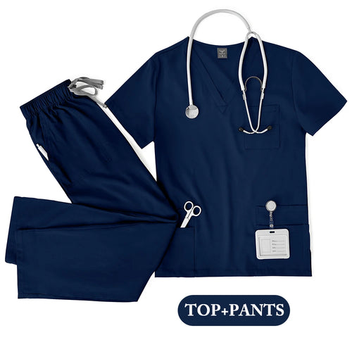 Unisex Medical Uniforms Men Women Nursing Clothes Lab Beauty Costume