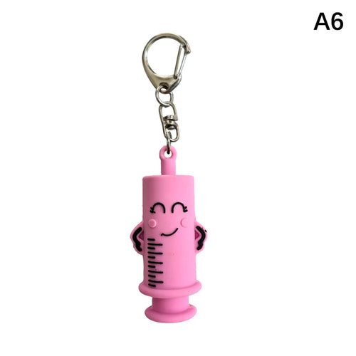 PVC Ampoule Bottle Opener Keychain Syringe-Shaped Cutter Nurse Doctor