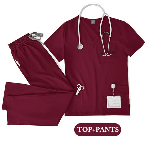 Unisex Medical Uniforms Men Women Nursing Clothes Lab Beauty Costume