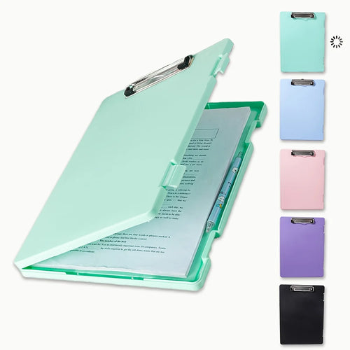 Portable A4 Nursing Clip File Plastic File Box Clipboard with Storage